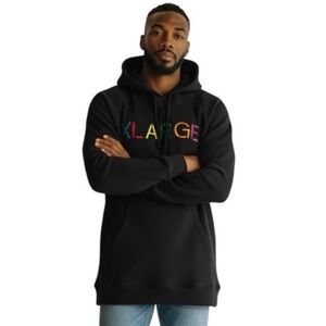 XLARGE Los Angeles Black Waffleknit Cotton Hoodie - Multicolor Logo - Medium